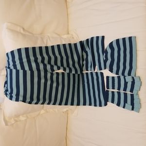 Aeropostale striped scarf hat fingerless gloves set